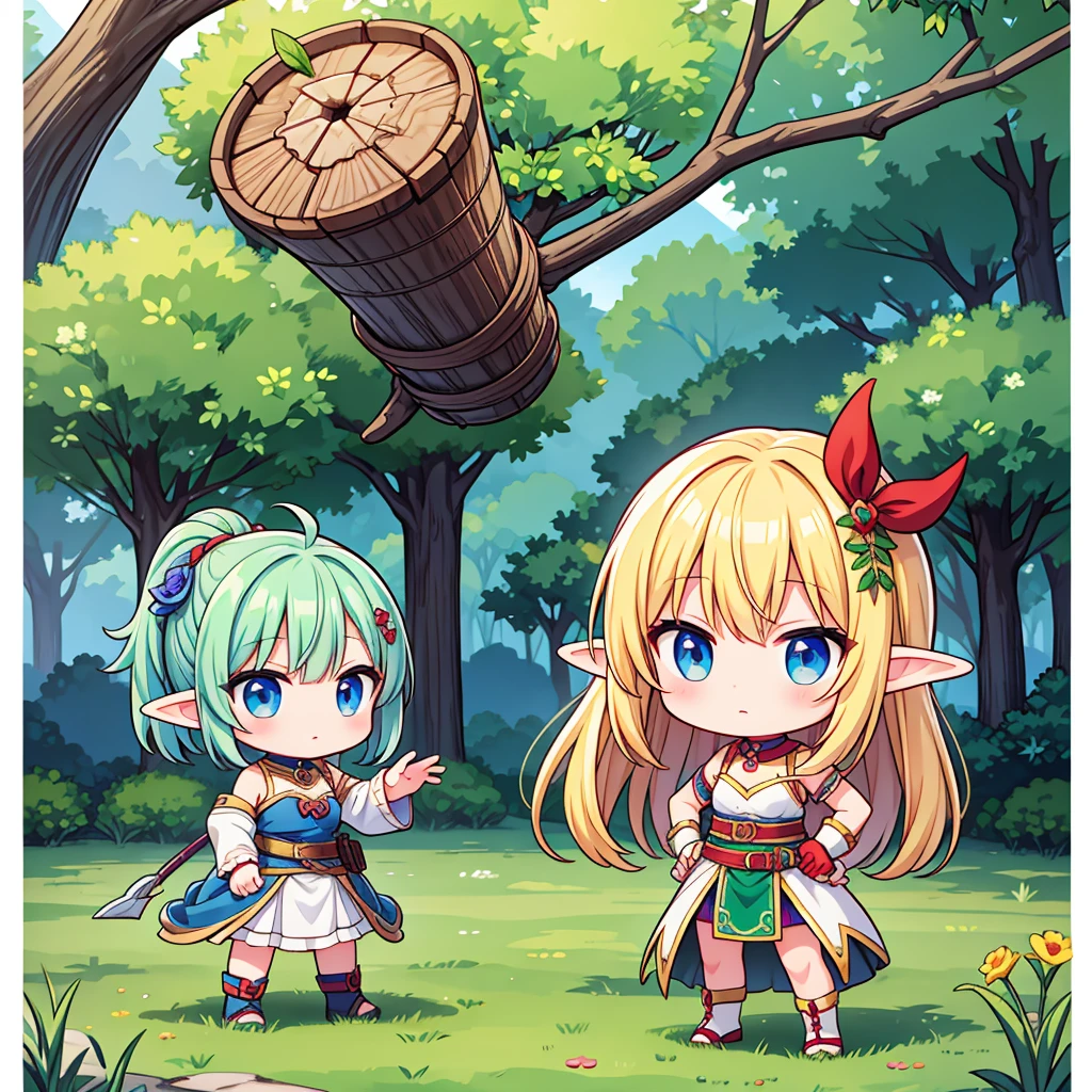 chibi elf girl warrior
