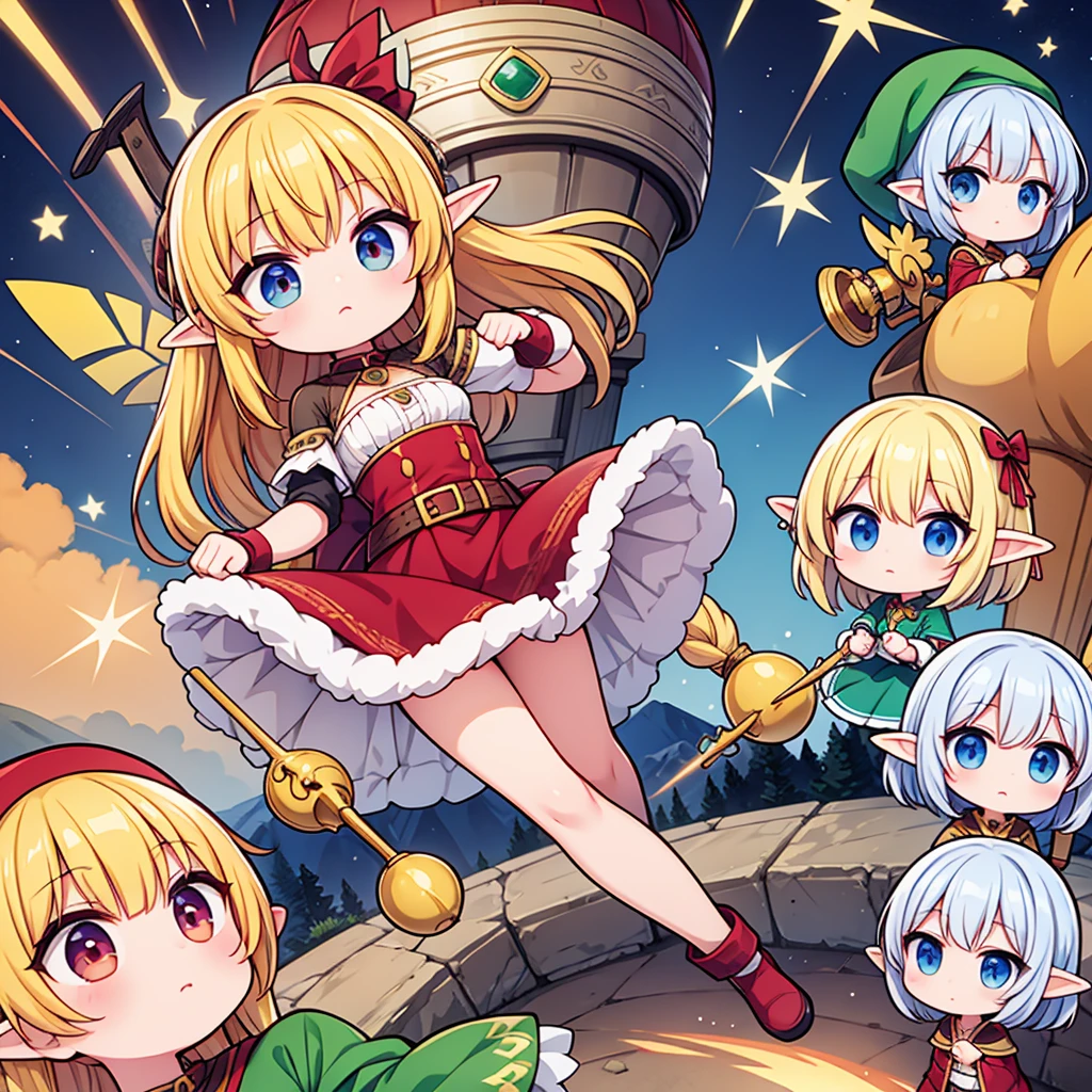 chibi elf girl warrior