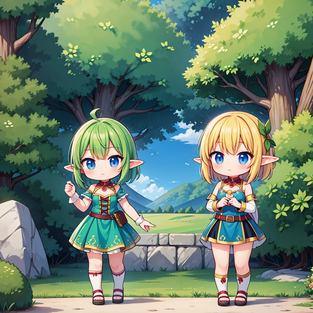 chibi elf girl warrior