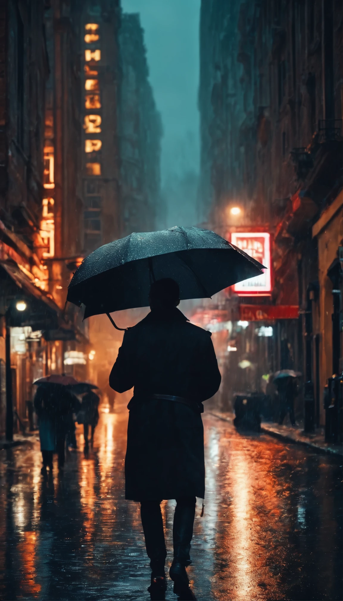 Ciberpunk, street, rainy