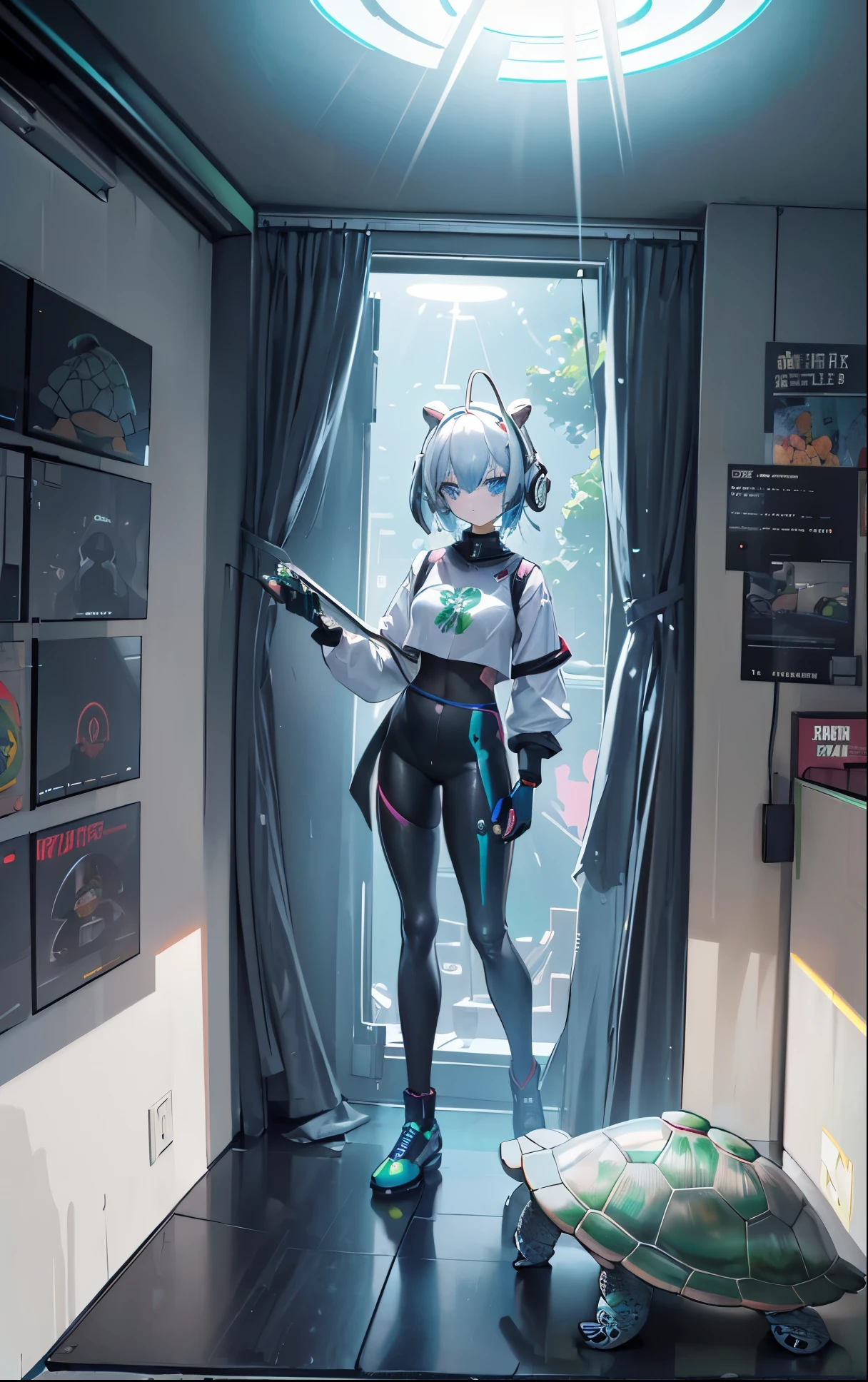 (Blind box toy style:1.2), (anthropomorphic turtle:1.5), (full-body shot) , 1 transparent cute horse, Transparent mecha, Exquisite helmet:1.2, Glow-in-the-dark goggles:1.2, cyberpunk, dreamy light, glowing neon light, Clean, White background, ( global illumination, Ray tracing, human development report, Unreal rendering,Reasonable design, high detail, masterpiece, best quality, ultra high definition, Cinema lighting)