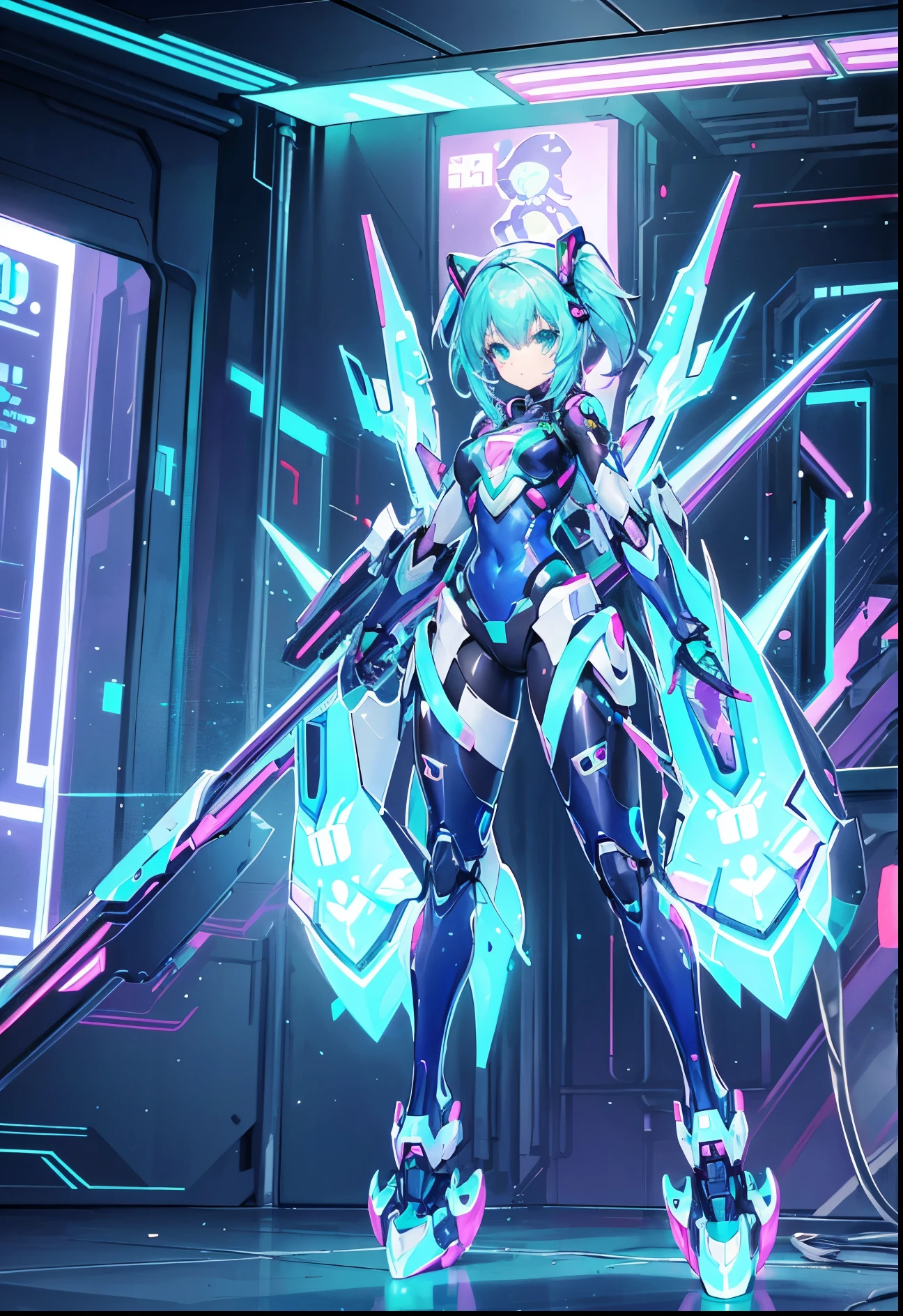 super sweet and cute,beautiful girl,anthropomorphic turtle,Transparent and cute,Transparent mecha, cyberpunk, dreamy light, glowing neon light, Clean