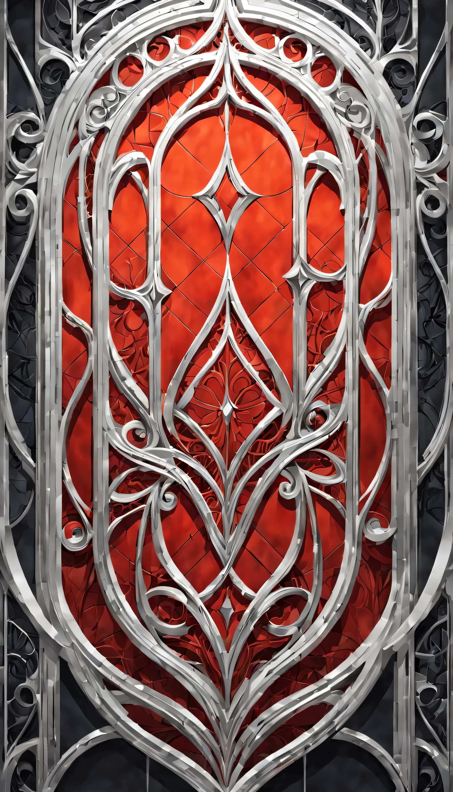 art deco:wall,Geometric pattern,straight lines and curves, intricate details. very detailed, Complex motifs, organic tracery, perfect composition, digital painting, art station, concept art, Smooth,, shape, T Masterpiece, highest quality, award-winning, High resolution, ,Beautiful and amazing,draw carefully,finely,black,red,Silver