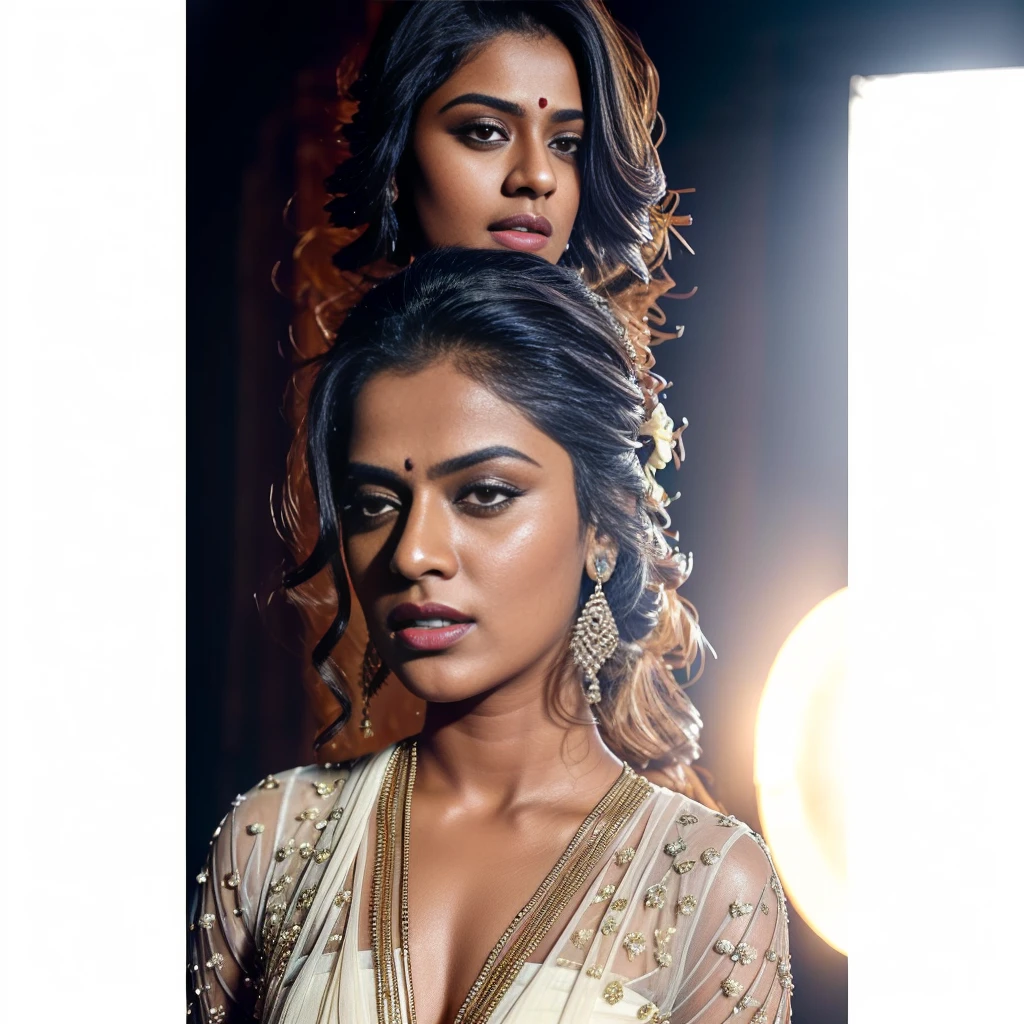 (editorial photograph of an Indian actress nia sharma, energetic, 21 y.o. female), (wearing worn out clothes, detailed:1.3), ( natural big lips, highly detailed face:1.4), (background inside dark, moody, private study, studio lights:1.3), (8k, uhd, dslr, high quality, cinematic lighting, bokeh), (dramatic, award winning photography, incredible masterpiece:1.3) (strong depth of field), dark orange lips, nia sharma Hindi Actress(model), pale white skin, fair glowing skin,
