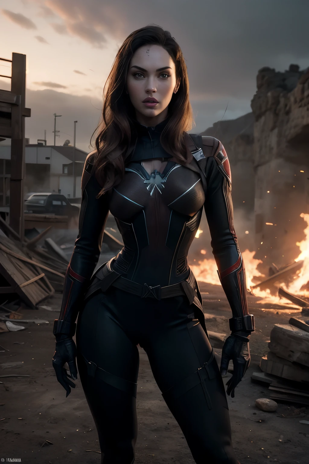 ((Megan Fox, Ana de Armas and Katheryn Winnick)), ((Black Widow)), ((Mejor calidad)), ((obra maestra)), (detallado), cara perfecta, alta calidad, premiado, high resolution, 8k, (Super fino: 1.2), (Mejor Calidad: 1.2),