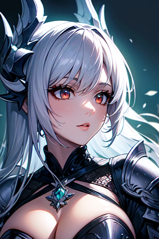 A woman with dragon horns is covered in dragon scale armor, dragon horn is extremely luxurious, dragon tail, beautiful dragon scale armor, armor openwork, complex armor, beautiful armor, fantasy armor, intricate details armor, long and elegant tail behind, stunning details, imperial armor, ethereal, goddess, Japanese goddess, full body photo close-up, (transparent areola), chubby, huge breasts, oily body, fleshy body, plump body, perfect masterpiece, highest image quality, perfect picture quality, 8K, full body lens, ( Front portrait: 1.5), delicate face, glowing eyes, very fine style, perfect masterpiece, highest image quality, perfect picture quality, 8K,