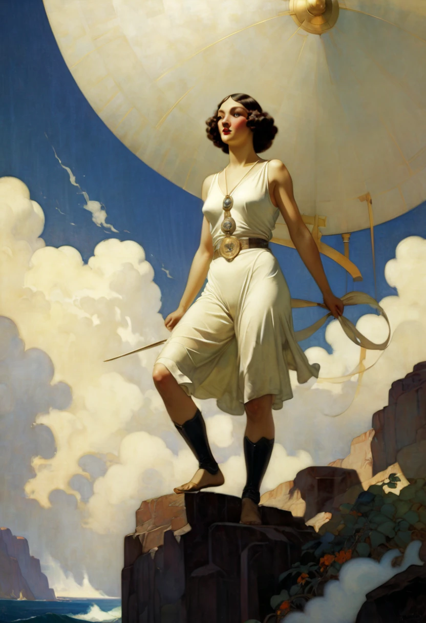 Art Deco, by N.C. Wyeth, best quality, masterpiece, 8k
