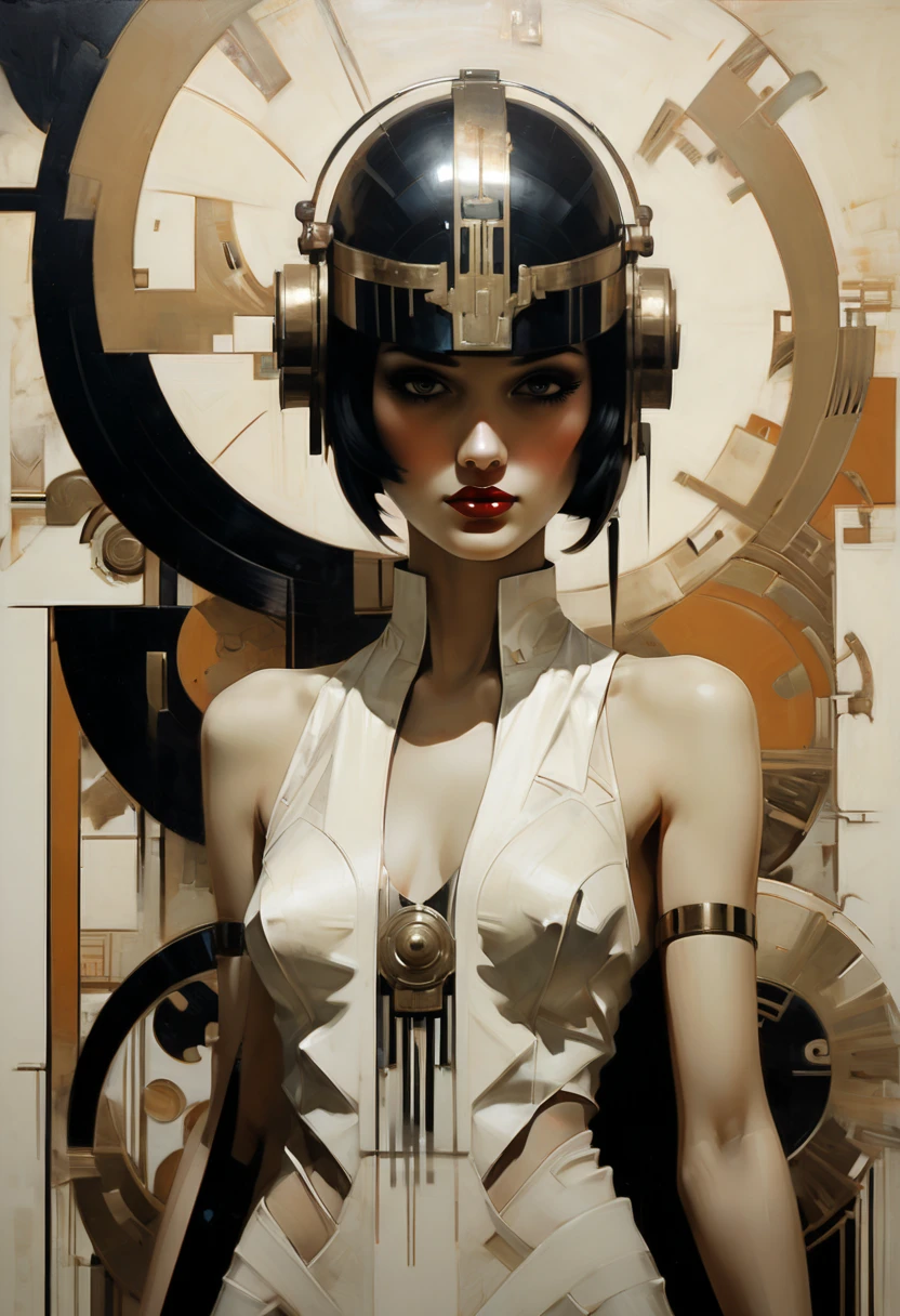 Art Deco, decorative art, by Ashley Wood, best quality, masterpiece, 8k