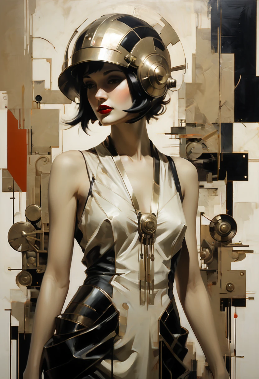 Art Deco, decorative art, by Ashley Wood, best quality, masterpiece, 8k