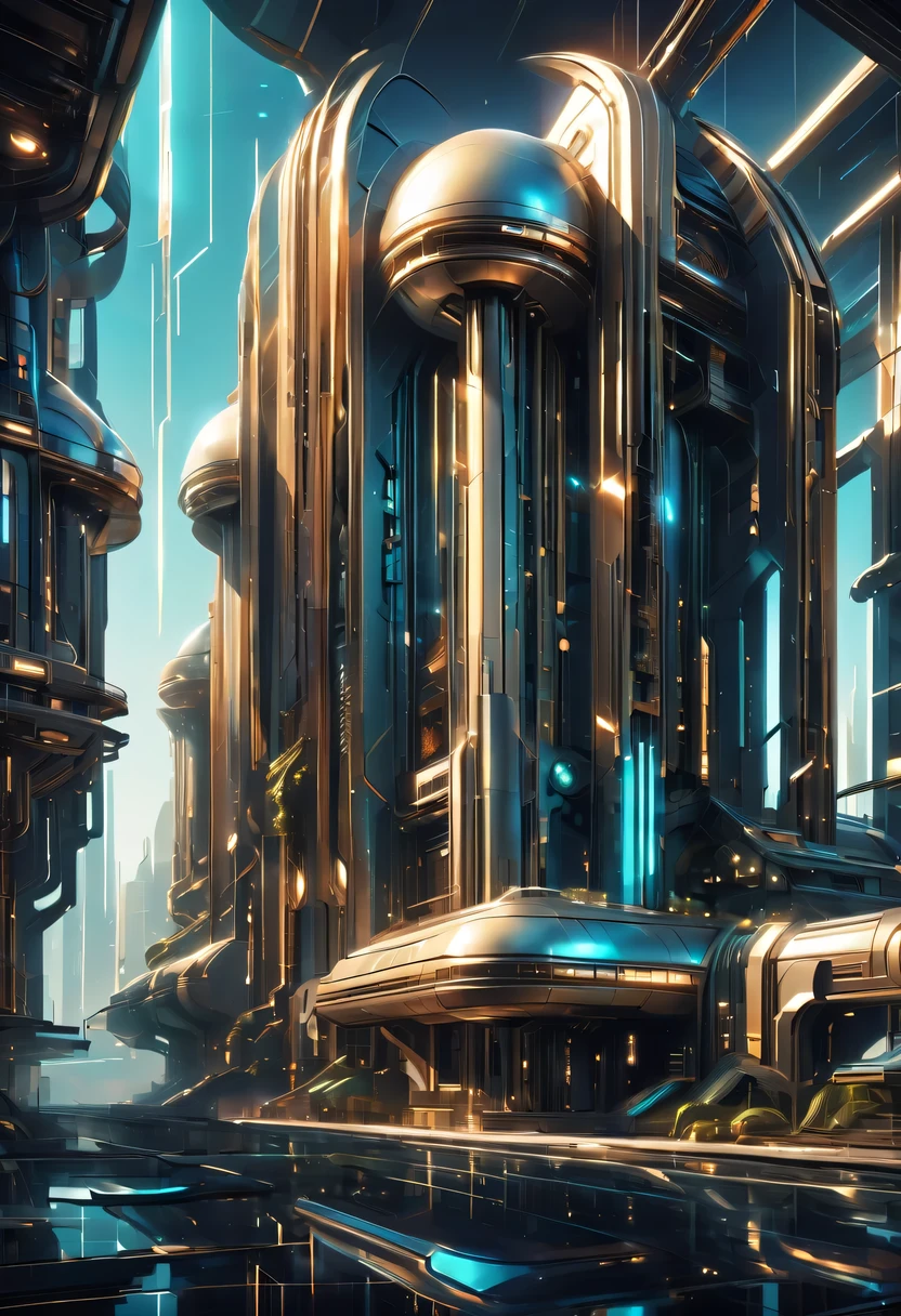 art deco design,Industrial plants,streamline moderne,industrial aesthetic,Abstraction,futuristic,Metallic,Light luxury,Use clean lines and geometric shapes,Demonstrate the construction and function of mechanical and industrial components。