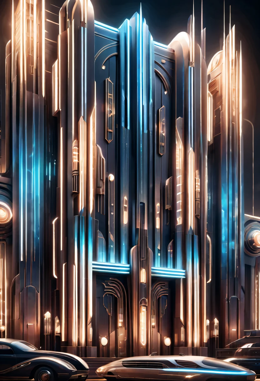 art deco design,Mechanical industry,streamline moderne,industrial aesthetic,Abstraction,futuristic,Metallic,Light luxury