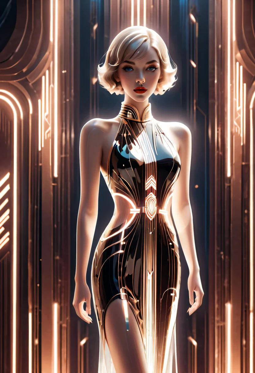 art deco design,fashion clothing,streamline moderne,Abstraction,futuristic,Light luxury