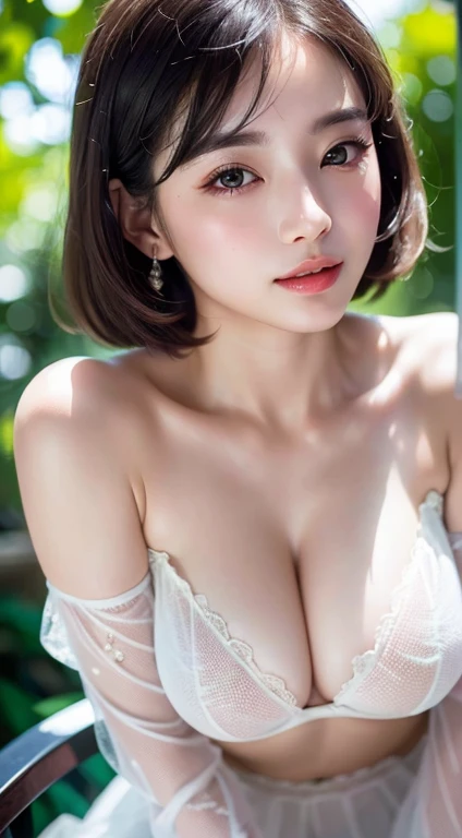 (8k, RAW photo, photorealistic:1.25) ,( lipgloss, eyelashes, gloss-face, glossy skin, best quality, ultra highres, depth of field, chromatic aberration, caustics, Broad lighting, natural shading,Kpop idol) looking at viewer with a serene and goddess-like happiness, , nipslip, fullbody