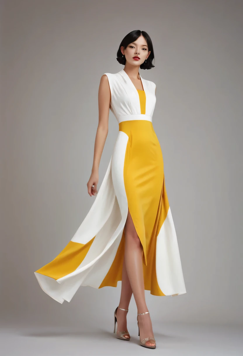 art deco design，fashion clothing，streamline moderne，Abstraction，futuristic，Light luxury