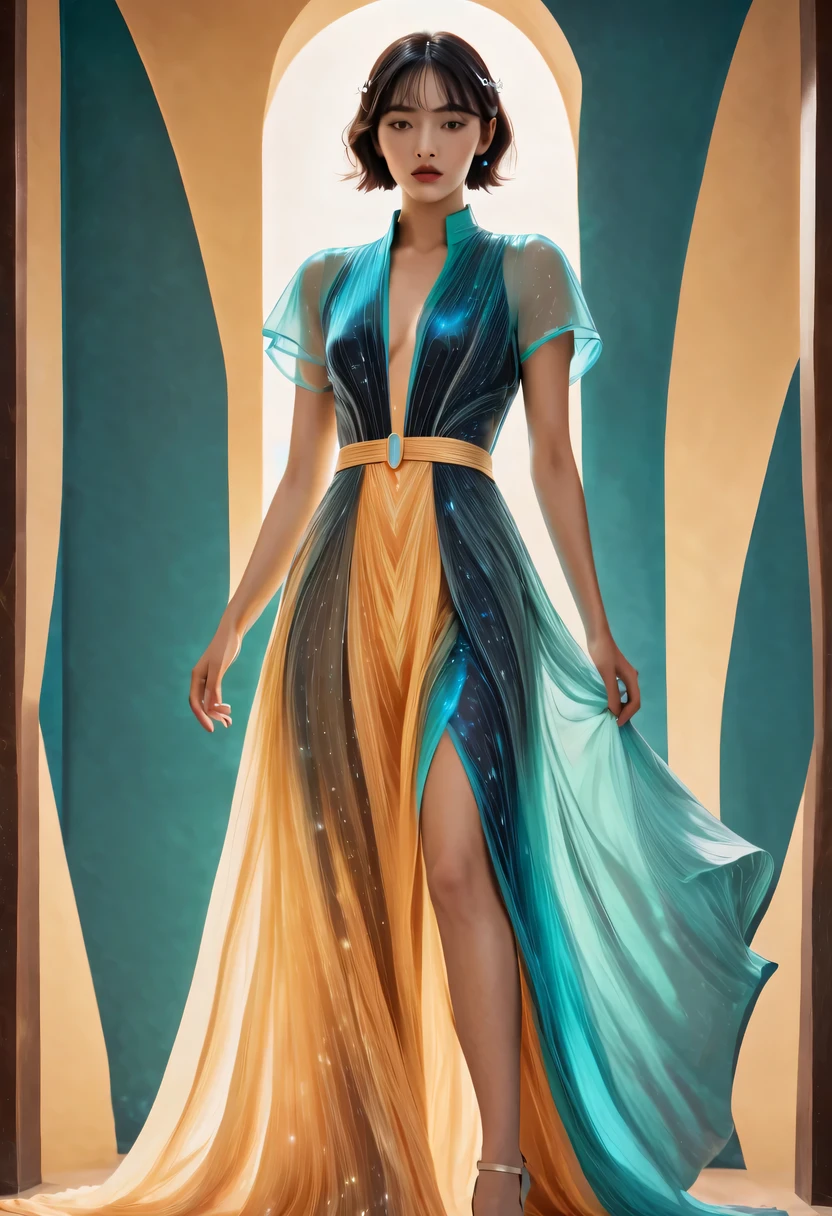 art deco design,fashion clothing,streamline moderne,Abstraction,futuristic,Light luxury