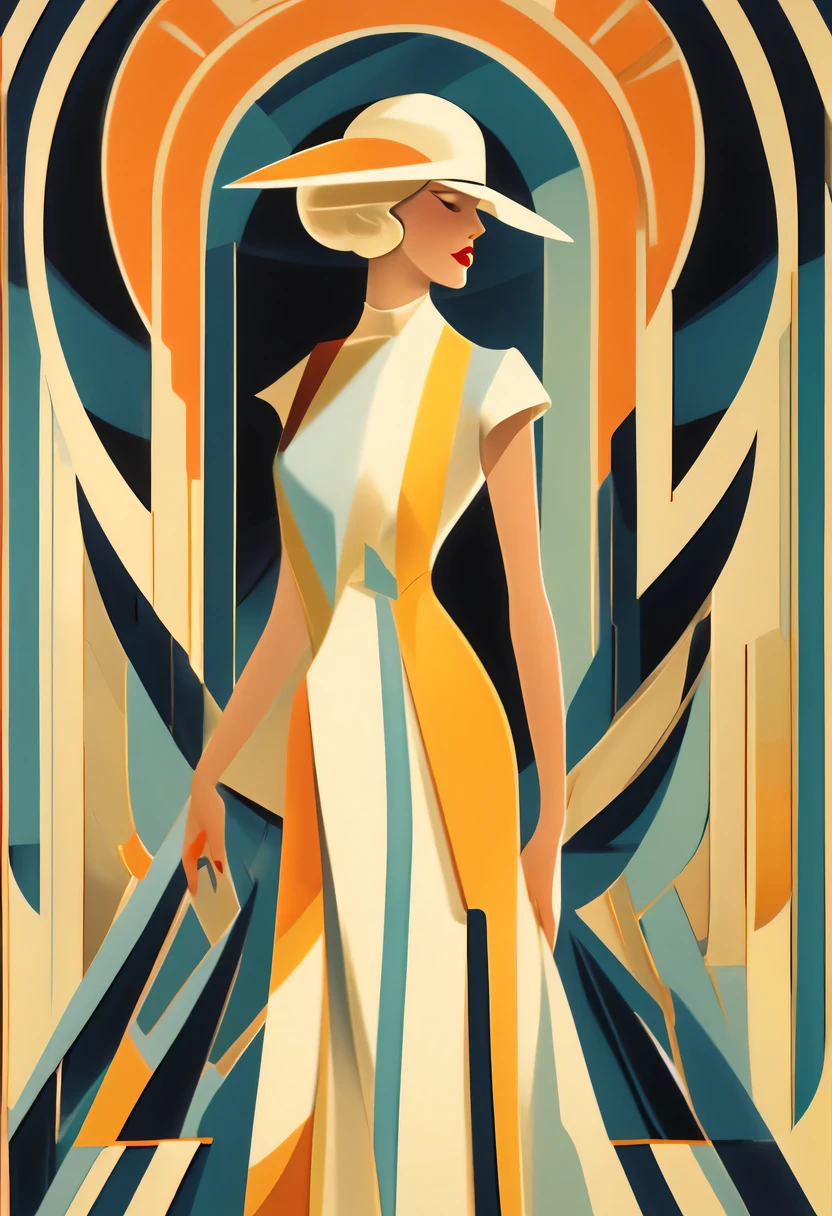 art deco design,fashion clothing,streamline moderne,Abstraction,futuristic,Light luxury