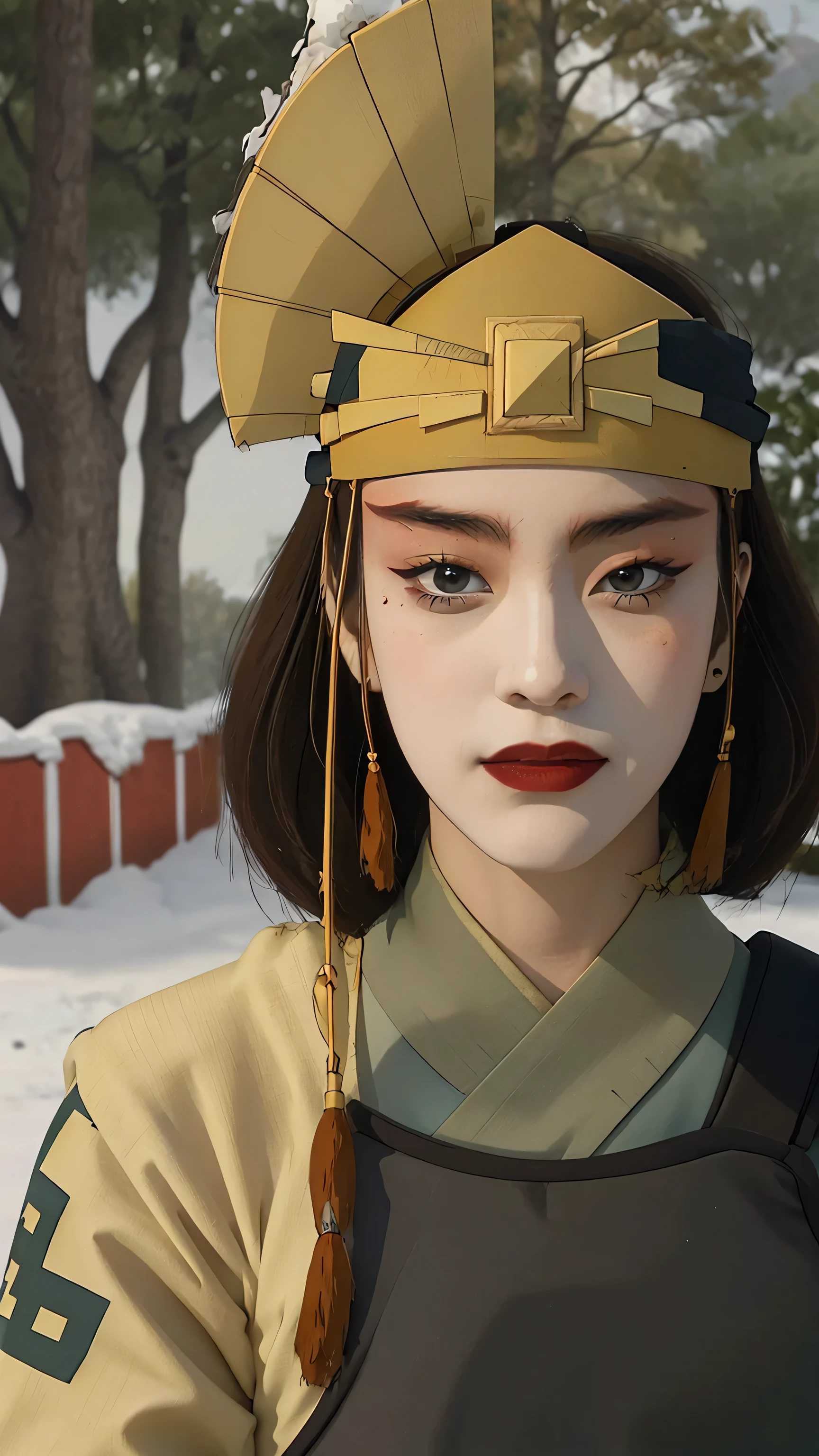 kyoshiwarrior, makeup, lipstick, headband, realism, masterpiece, textured skin, super detail, high detail, high quality, best quality, 1080p, 16k