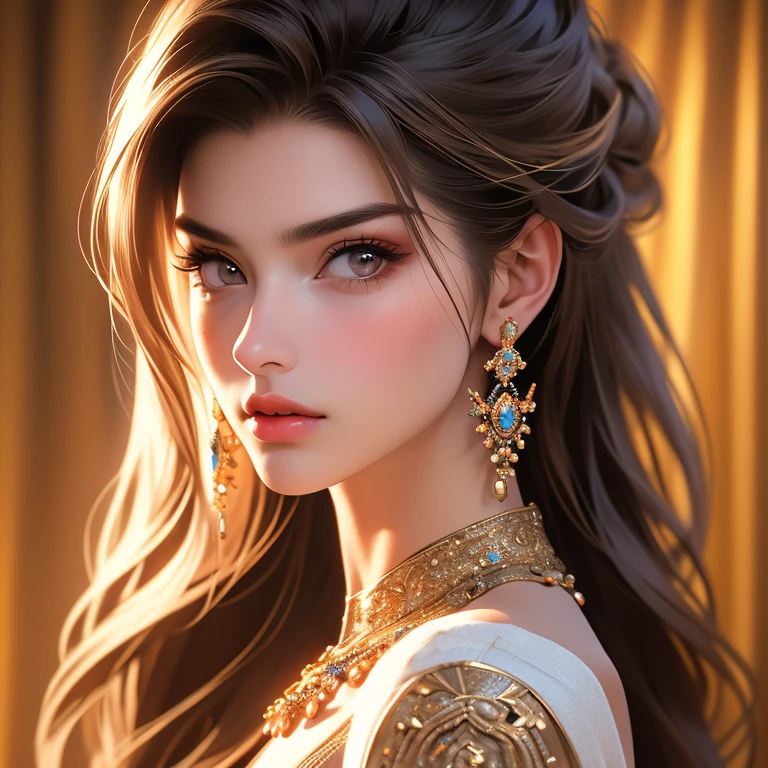 "(best quality,4k,8k,highres,masterpiece:1.2),ultra-detailed,(realistic,photorealistic,photo-realistic:1.37),Adriana Lima,beautiful detailed brown eyes,beautiful detailed lips,extremely detailed eyes and face,long eyelashes,gorgeous appearance,natural beauty,confident expression,stunning model,fashion industry icon,fierce look,flawless skin,subtle makeup,sultry pose,dark brown hair,stylish outfit,luxurious background,professional photography,vivid colors,warm color palette,soft lighting"