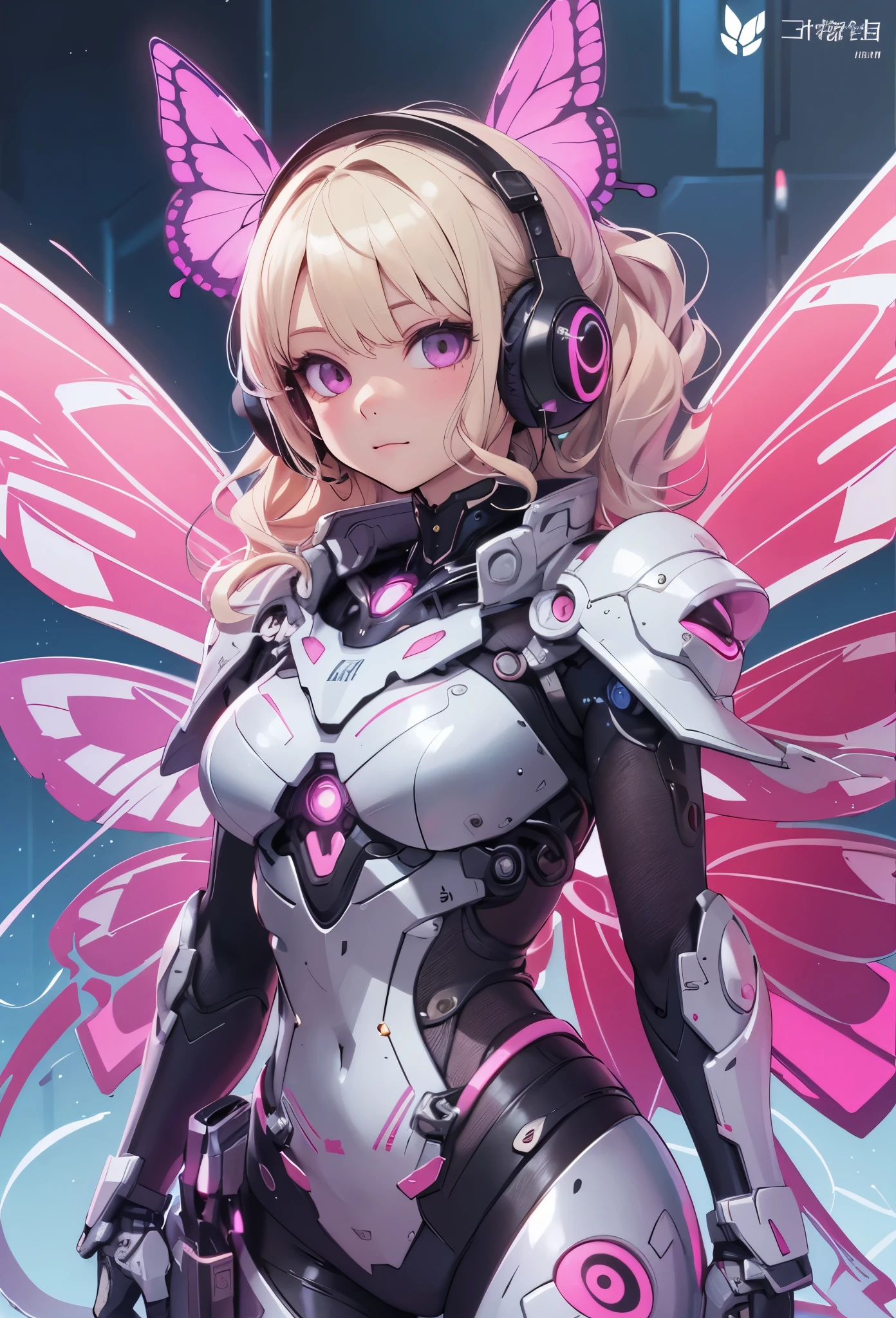 ((Highly accurate drawing in every detail)Extremely precise depiction)[High resolution],(detailed illustrations,とてもfineで緻密な描画,Delicate drawn lines with tempo,Realistic texture expression),[color traced main line],[labo],[[HENTAI]] ANIME (CYBERGirl anime Beauty 13 years old Cyborg[wavy hair (platinum blonde)]),([Butterfly wings] Magenta-pink Papillon cybernean armor [Aurora Armor] Fuselage only transparent material) Cyber Headset,(cybernetic [clear lenticular iris]),(intricate and beautiful decoration [Dense detail]),(Fine and beautiful skin expression [transparency]),Precisely drawn eyes[完璧な目のdetailed(Iris drawn in minute detail)(Beautiful eyes like jewels)],[eyes light[Pinpoint lighting for the eyes]],[long and beautiful eyelashes],[precisely drawn hair [美しく艷やかな髪のdetailed]],(完璧な手のdetailed [Beautiful fingers with no damage [beautiful nails]]),(perfect anatomy(perfectly balanced proportions))[[full body portrait]],[[Design built to the highest level]][ideal color coordination(Accurate simulation of light and material interactions)],([Precision Detail](detailed,高fine)),[Visual art that tells a story],((highest quality)fine[[High density drawing]])(4K Quality).