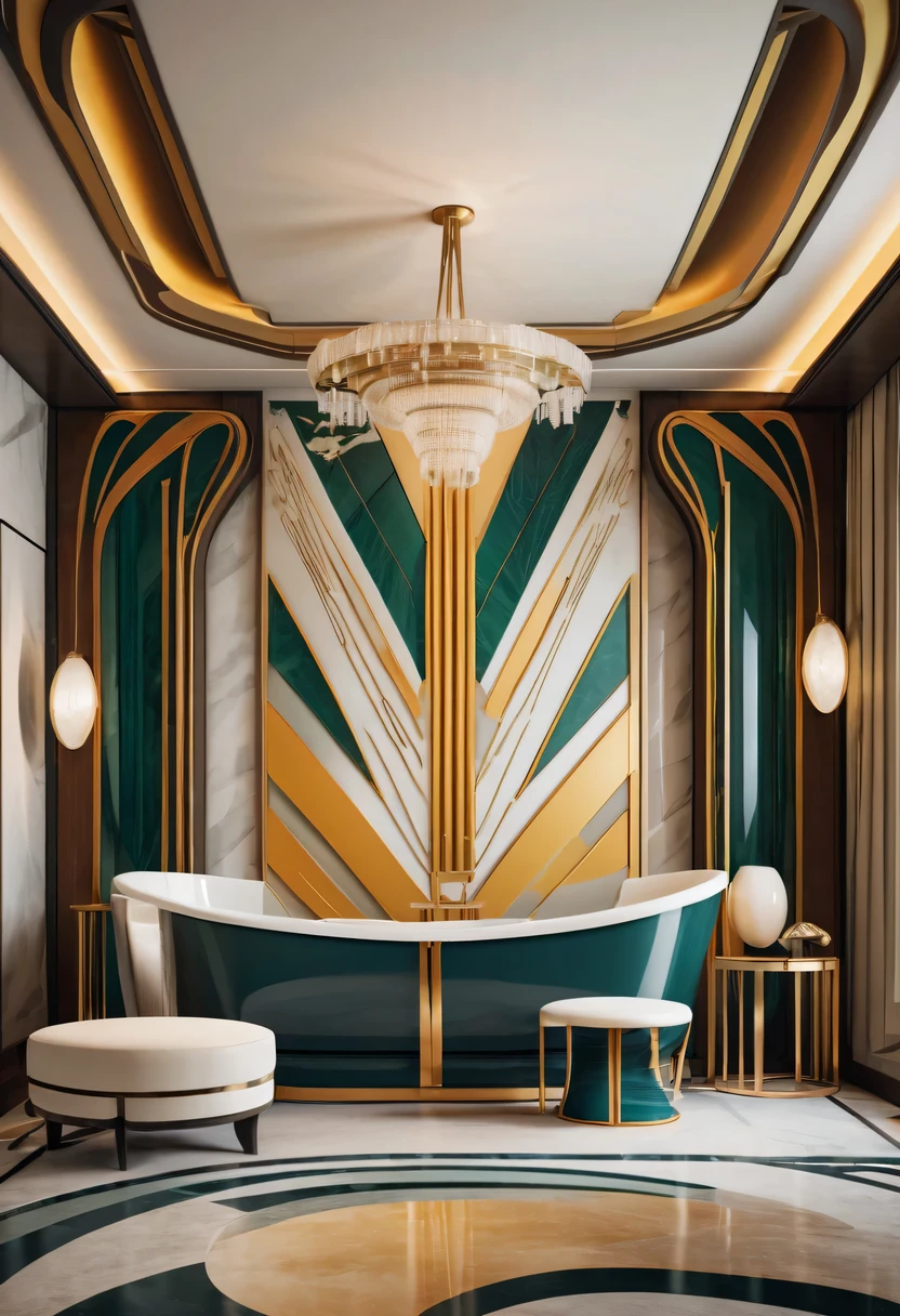 art deco design，Abstraction，modern style，Luxury and Luxury