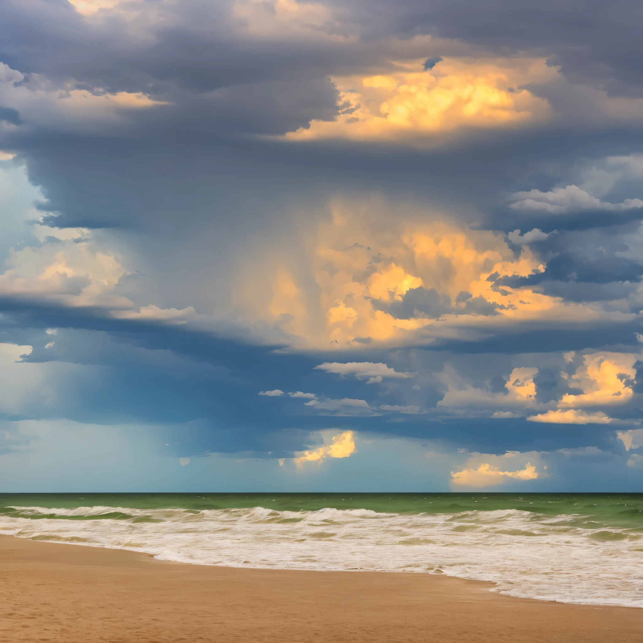 Storm coming off the Gulf of Mexico. Beach view.