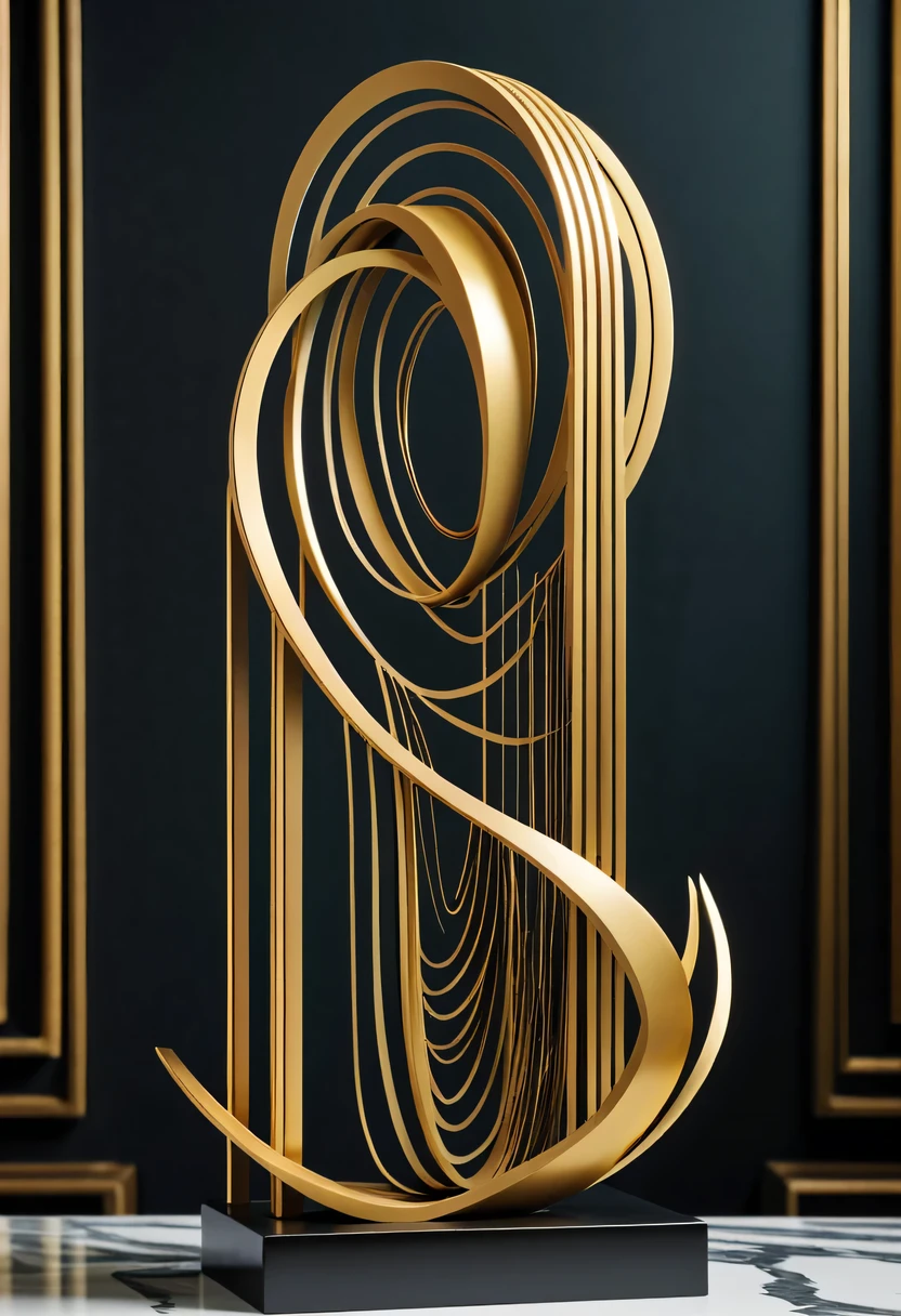 art deco design,Three-dimensional sculpture,Abstraction,modern style,Luxury and Luxury