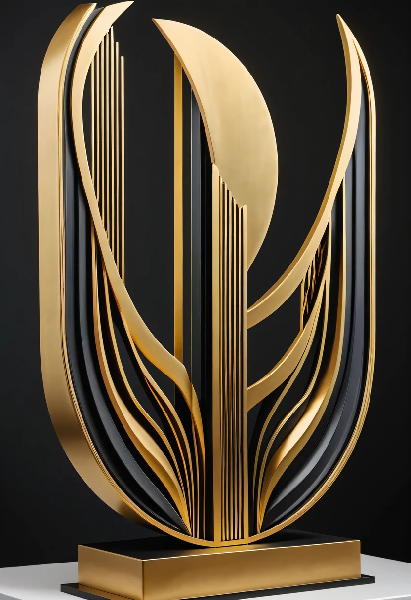 art deco design，Three-dimensional sculpture，Abstraction，modern style，Luxury and Luxury