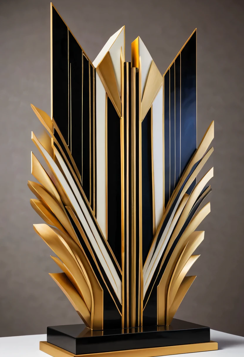 art deco design，Three-dimensional sculpture，Abstraction，modern style，Luxury and Luxury