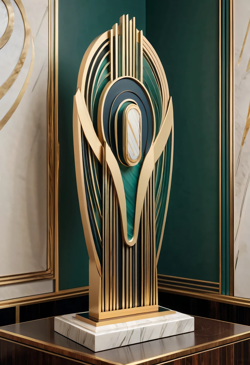 art deco design,Three-dimensional sculpture,Abstraction,modern style,Luxury and Luxury