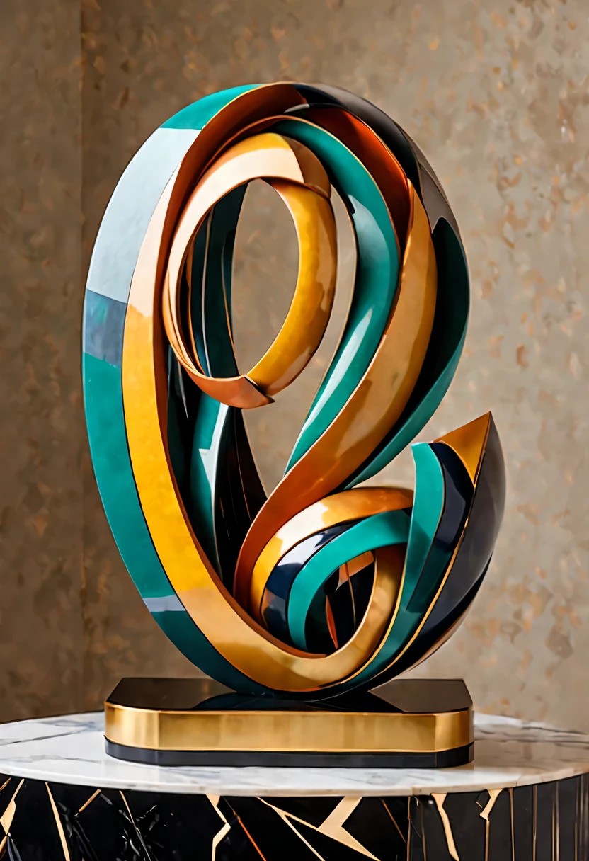 art deco design,Three-dimensional sculpture,Abstraction,modern style,Luxury and Luxury