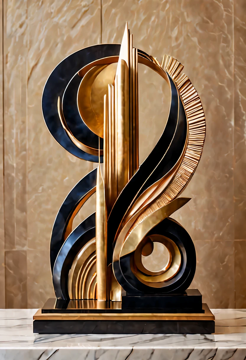 art deco design,Three-dimensional sculpture,Abstraction,modern style,Luxury and Luxury