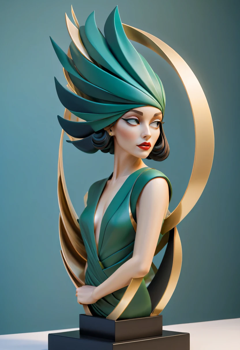 art deco design，Three-dimensional sculpture，Abstraction，modern style，Luxury and Luxury