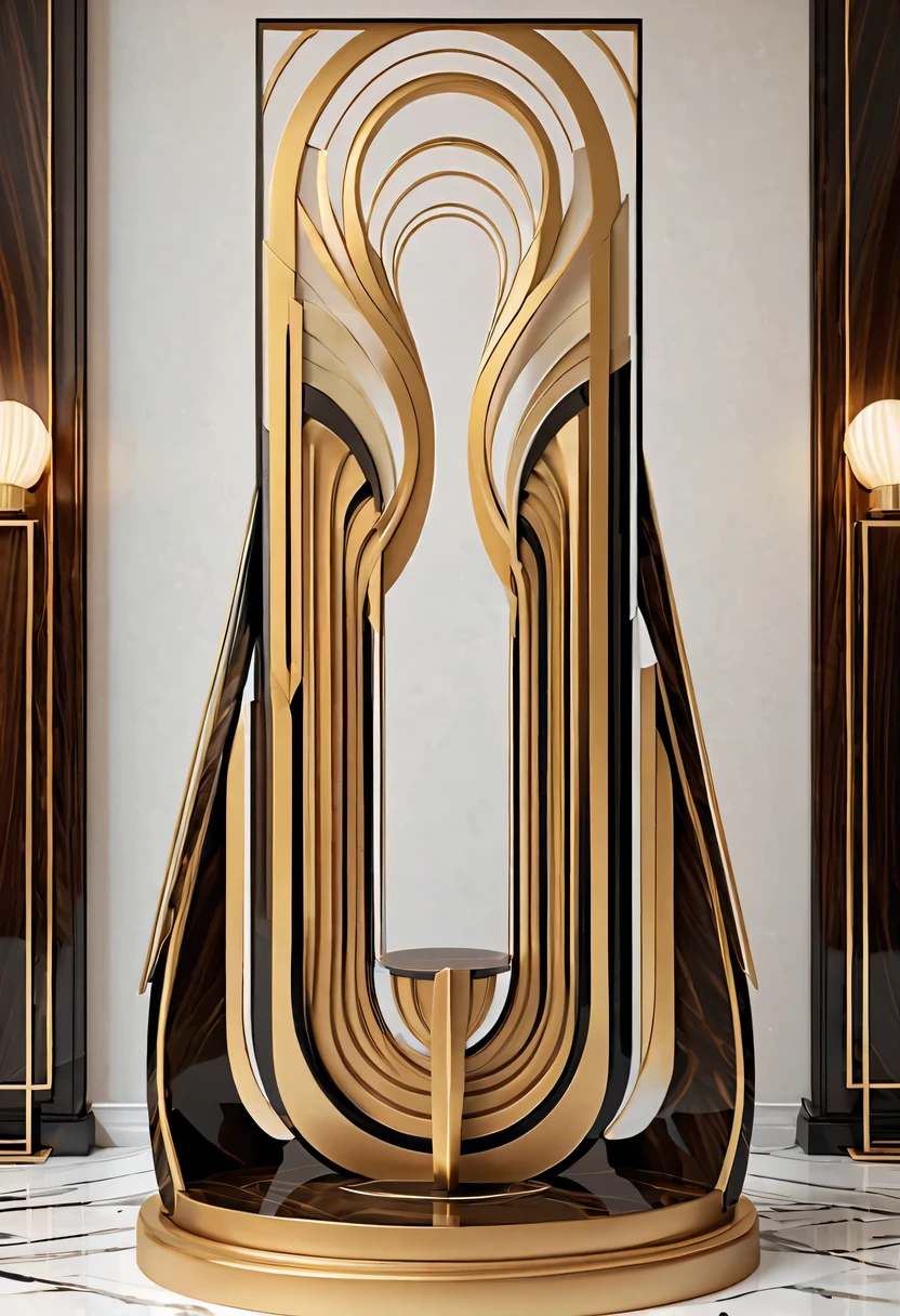 art deco design，Three-dimensional sculpture，Abstraction，modern style，Luxury and Luxury