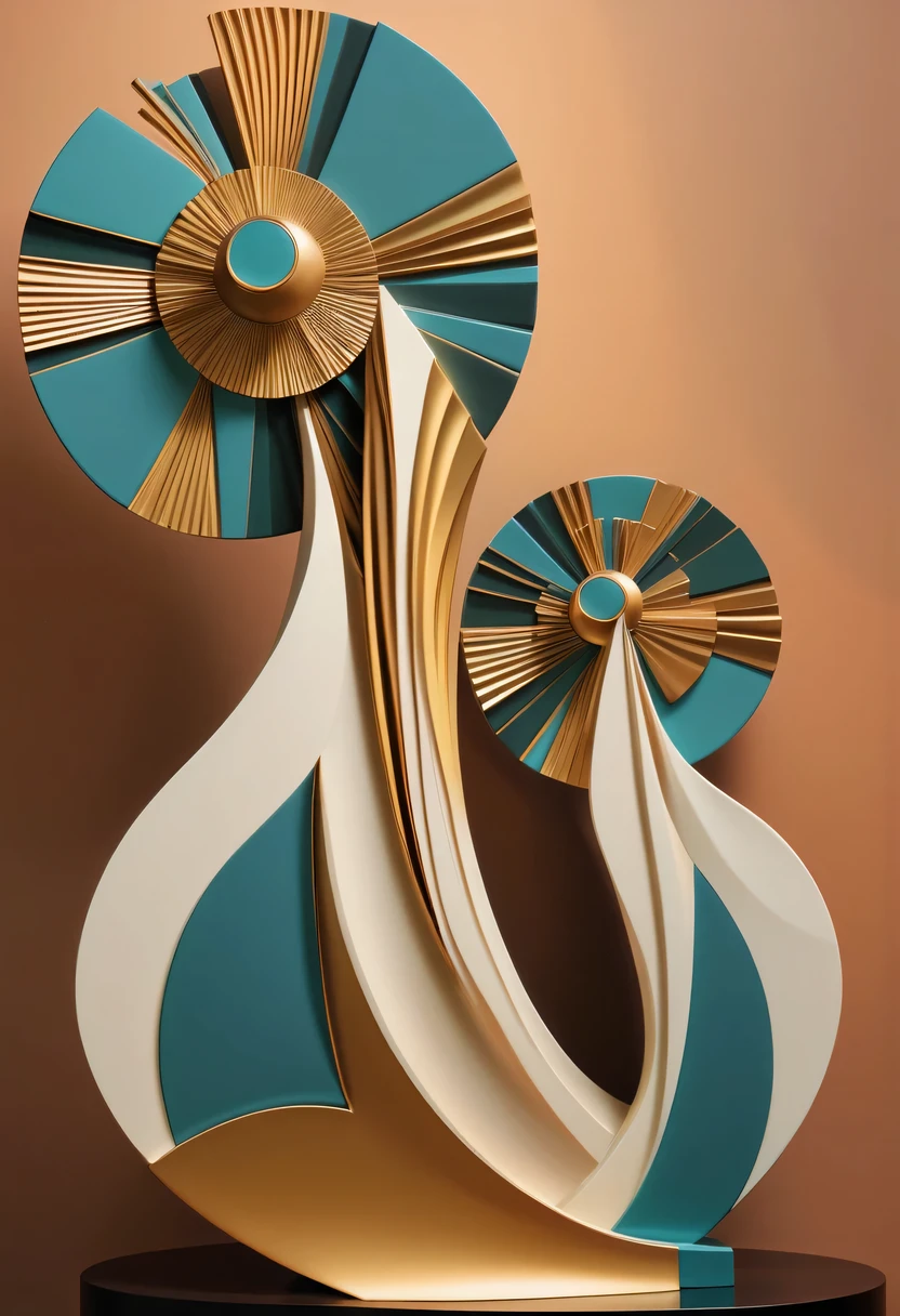art deco design，Three-dimensional sculpture，Abstraction，modern style，Luxury and Luxury