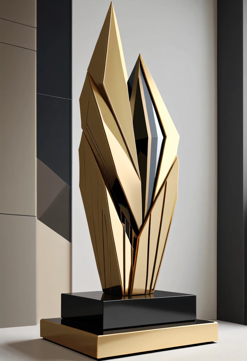 art deco design，Three-dimensional sculpture，Abstraction，modern style，Luxury and Luxury