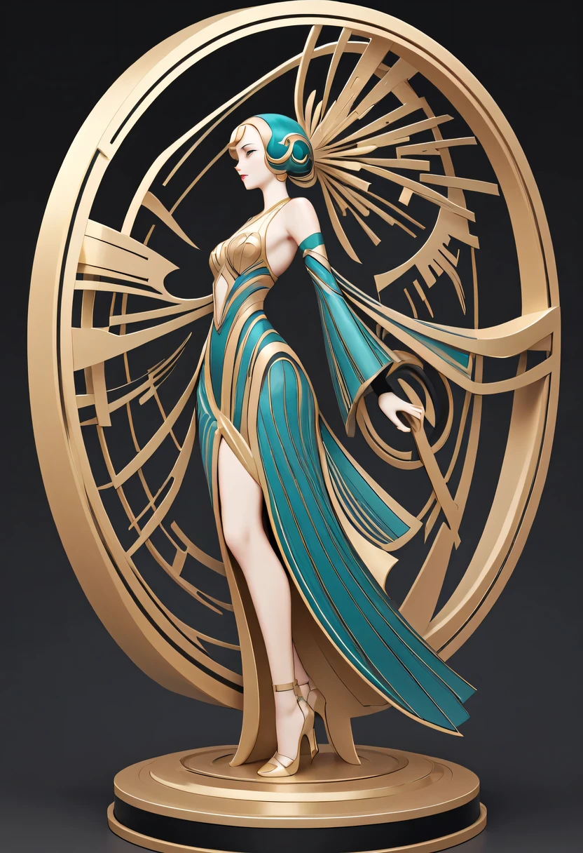 art deco design,Three-dimensional sculpture,Abstraction,modern style,Luxury and Luxury
