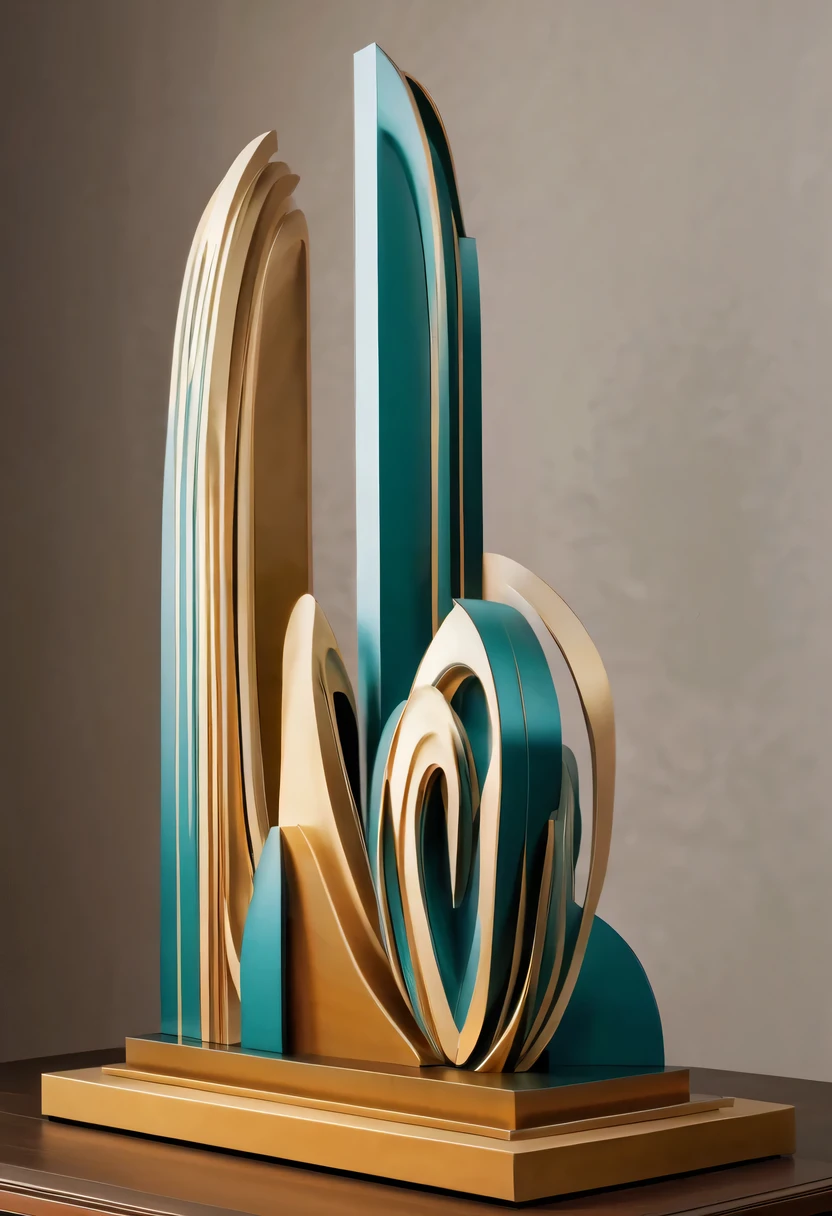 art deco design，Three-dimensional sculpture，Abstraction，modern style，Luxury and Luxury