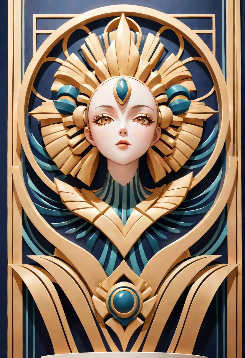 art deco design,Three-dimensional sculpture,Abstraction,modern style,Luxury and Luxury