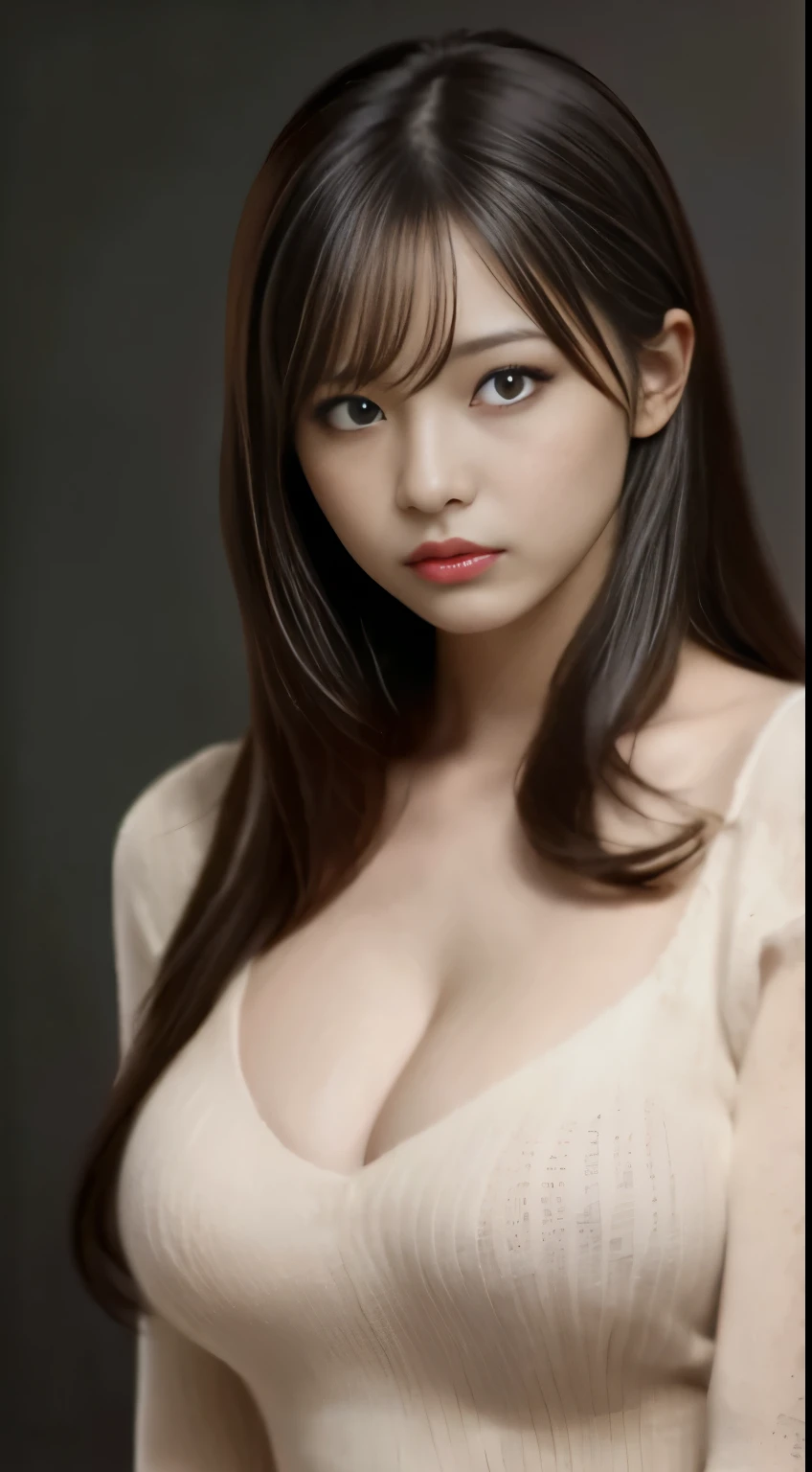 Beautiful Japan adult woman、((best qualtiy, 8K, tmasterpiece:1.3))、((realisitic:1.5))、((sense of reality:1.5))、Perfect litthing、Perfect figure beautiful woman:1.4、((Layered Hair Style、ample breasts:1.3))、(Long light beige shirt:1.2)、(Street:1.2)、Highly detailed facial and skin texture、glowy skin、A detailed eye、二重まぶた、(The front of the shirt is open:1.1)、(breast cleavage exposed:1.1)、(small areolas、Small beautiful nipples:1.3)、see the beholder、Upshot、