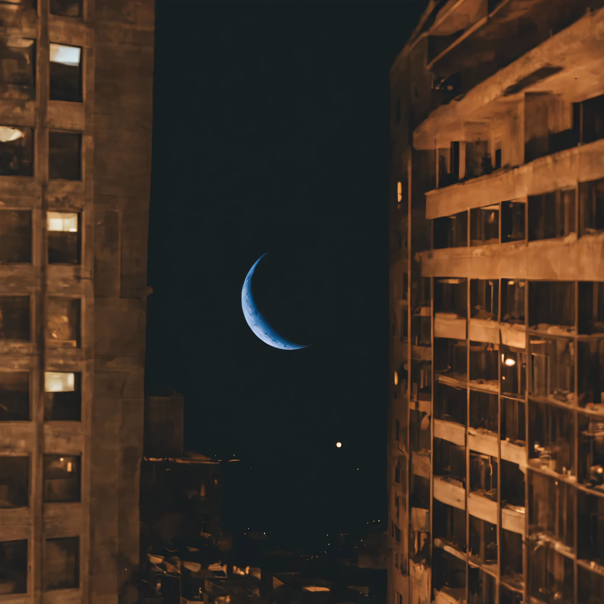 a zoom in photo of a crescent moon.