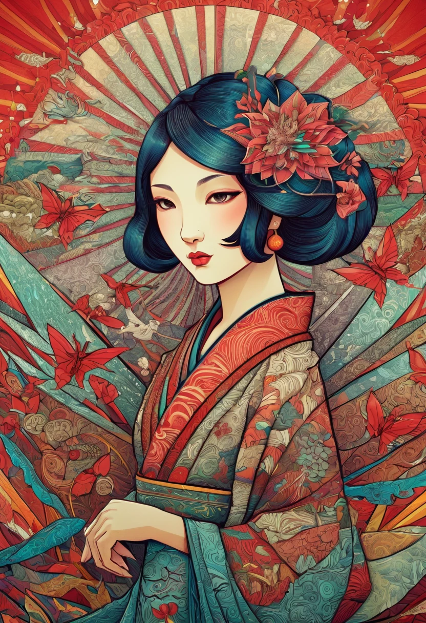 Chinese art deco, year 2040, zentagle, origami, cinematic.....by my self....lol....