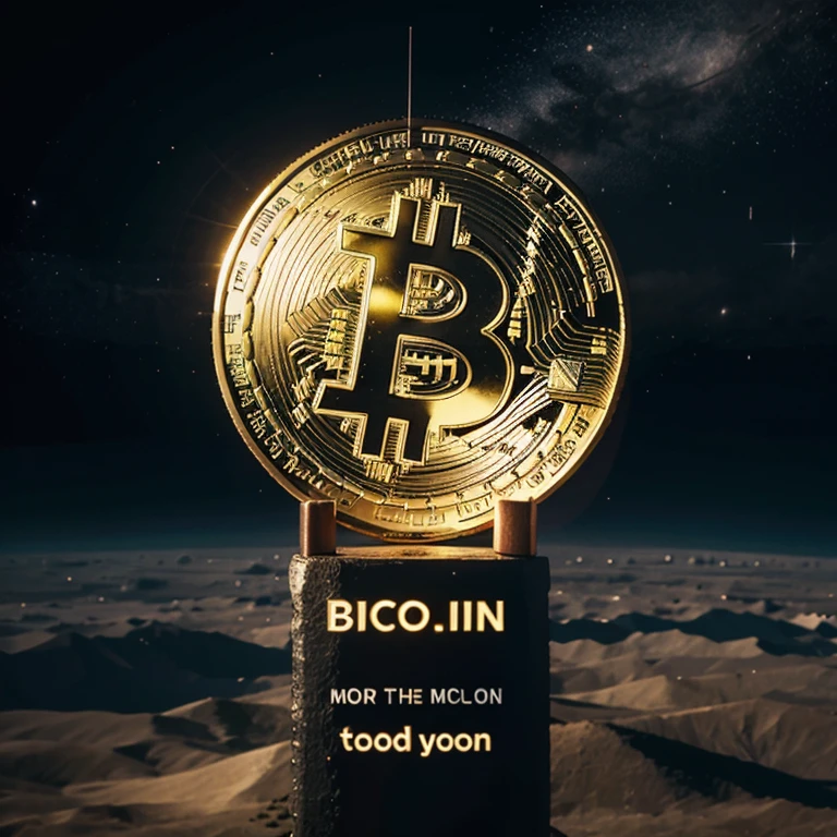 Bitcoin to the moon with good font