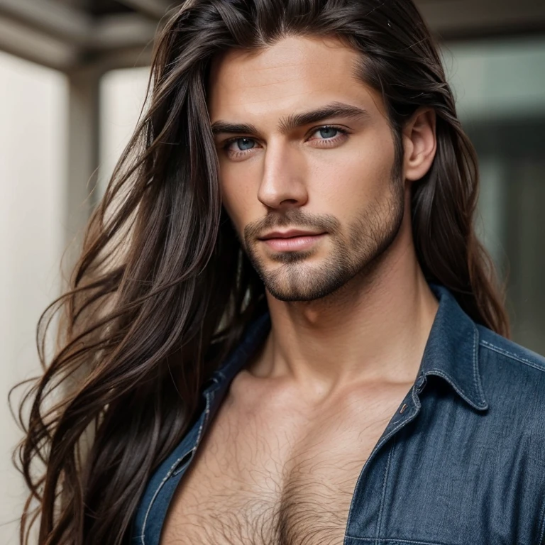 a close up of a man with long hair and blue eyes, handsome stunning realistic, handsome male, attractive male, wonderful dark hair, beautiful male face, long dark hairs, beautiful young man, with long hair and piercing eyes, shoulder-length black hair, young with long hair, handsome face, perfect handsome face, handsome attractive face, with long dark hair