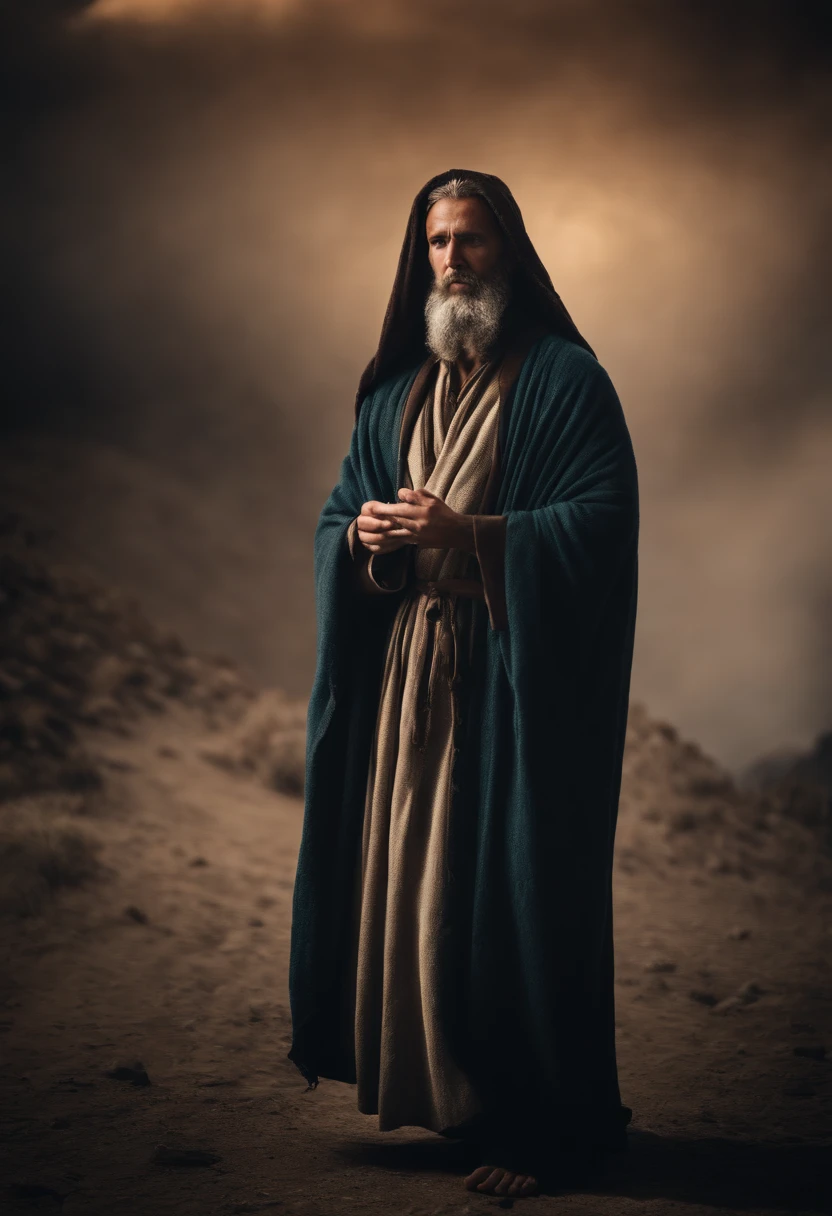 Prophet Elijah with a robe in his hand