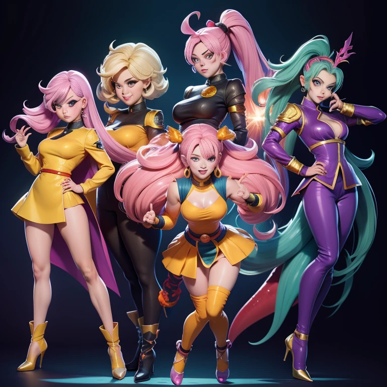 Dragon ballz characters, colourful pictures, pretty female faces, sparkling simple make up,sparkling eyes, sparkling lips, high quality pictures, half body pictures, full body pictures, sparkling faces