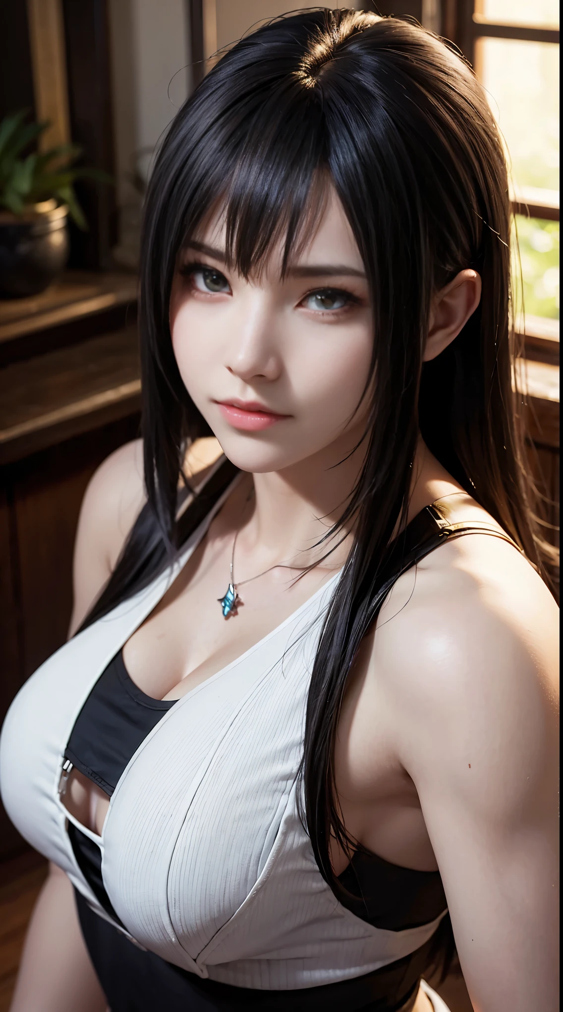 sh4g0d Tifa Lockhart(Final Fantasy 7) , portrait, epic, rim light,