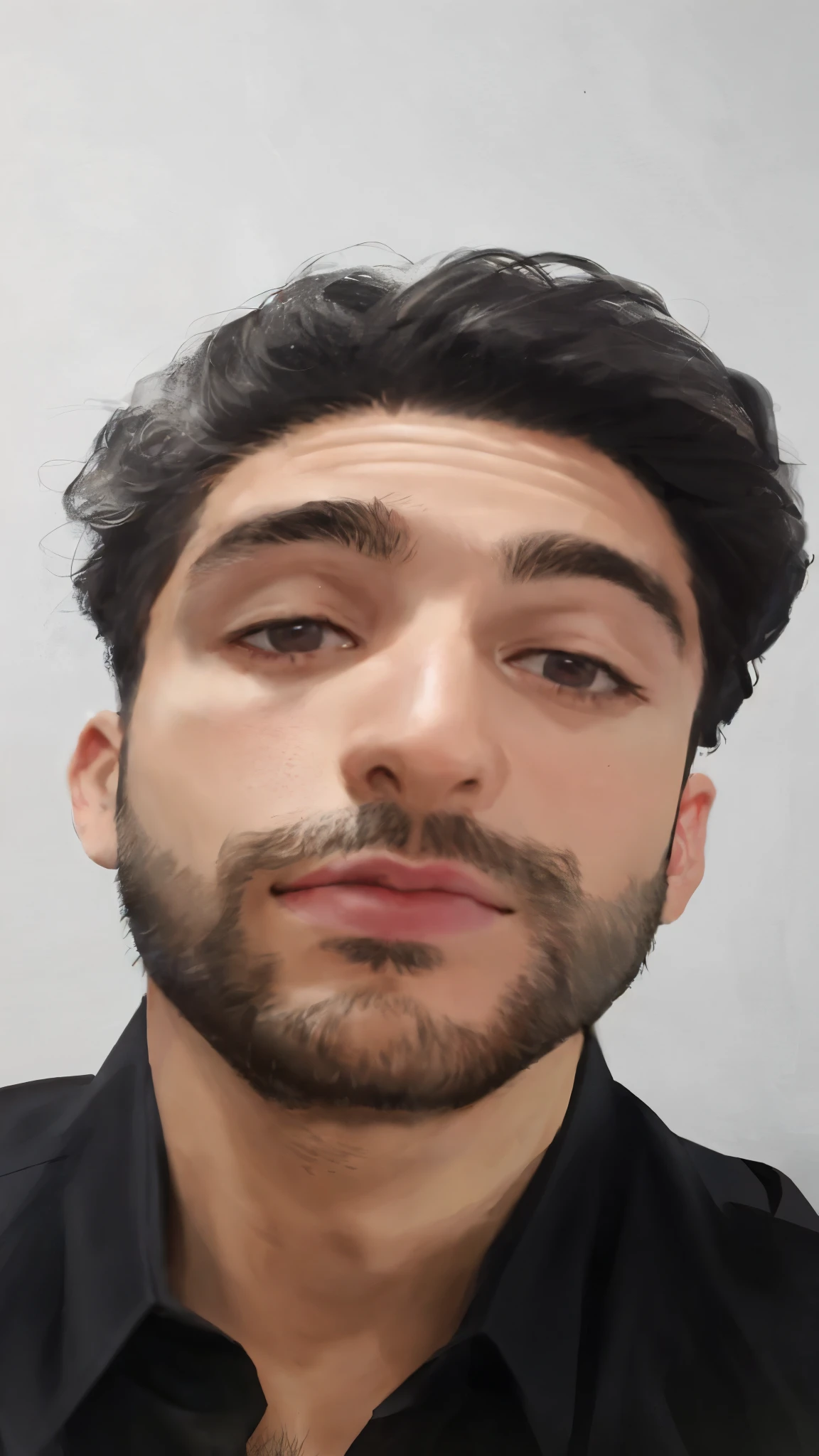arafed man with a beard and a black shirt looking at the camera, headshot profile picture, looking straight to camera, 8k selfie photograph, looking straight into camera, around 1 9 years old, taken in the early 2020s, frontal picture, with a small beard, looking straight into the camera, looking straight to the camera, very detailled face