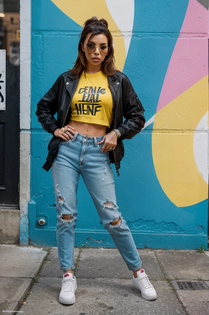 model like eva longoria Choose bold and edgy streetwear to complement the vibrant street art. Statement pieces and trendy sneakers can add a fashionable touch. ook for areas with vibrant street art or murals. These can provide a colorful and dynamic background for your shots.