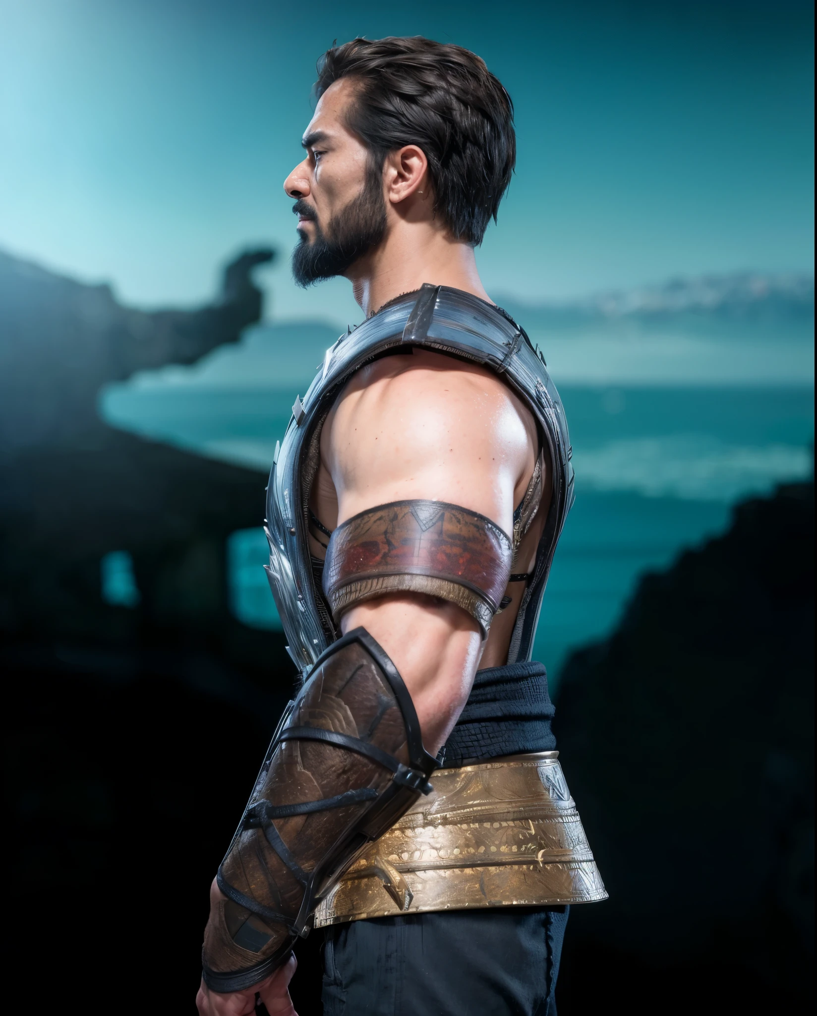 (masterpiece),(best quality:1.0),(ultra high resolution:1.0), sub zero, bad face,menacing look, scar, warrior,beard, mortal kombat, closeup,1 guy,detailed, asian face, 8k wallpaper, full body