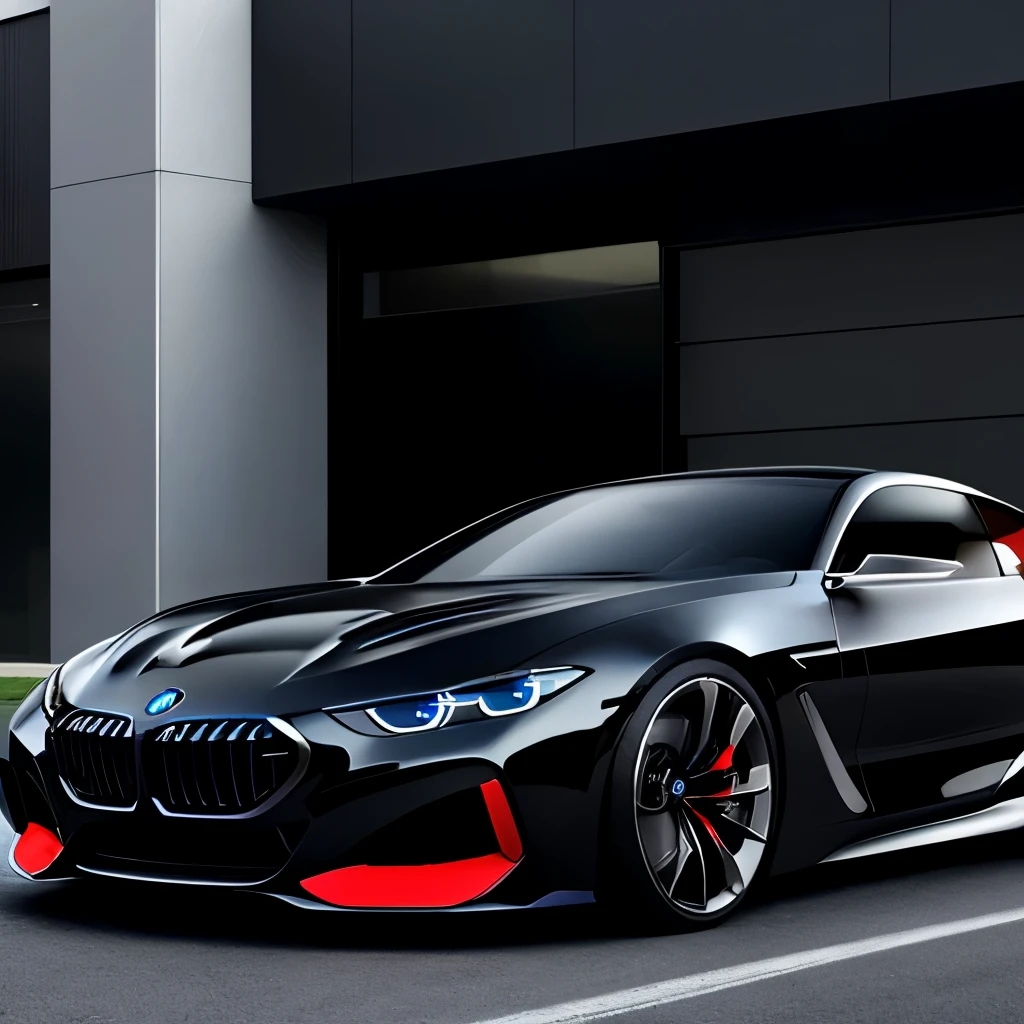 a black car with black red rims parked in front of a building, luxury hd render, bmw concept cars, concept car, modern car design, digital art of an elegant, concept car design, with sleek lines and a powerful, futuristic concept car, hyper luxurious, futuristic cars, concept automobile design, car design, luxury and elite, car concept, futuristic car